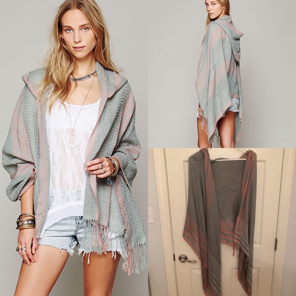 Free People Hooded Poncho